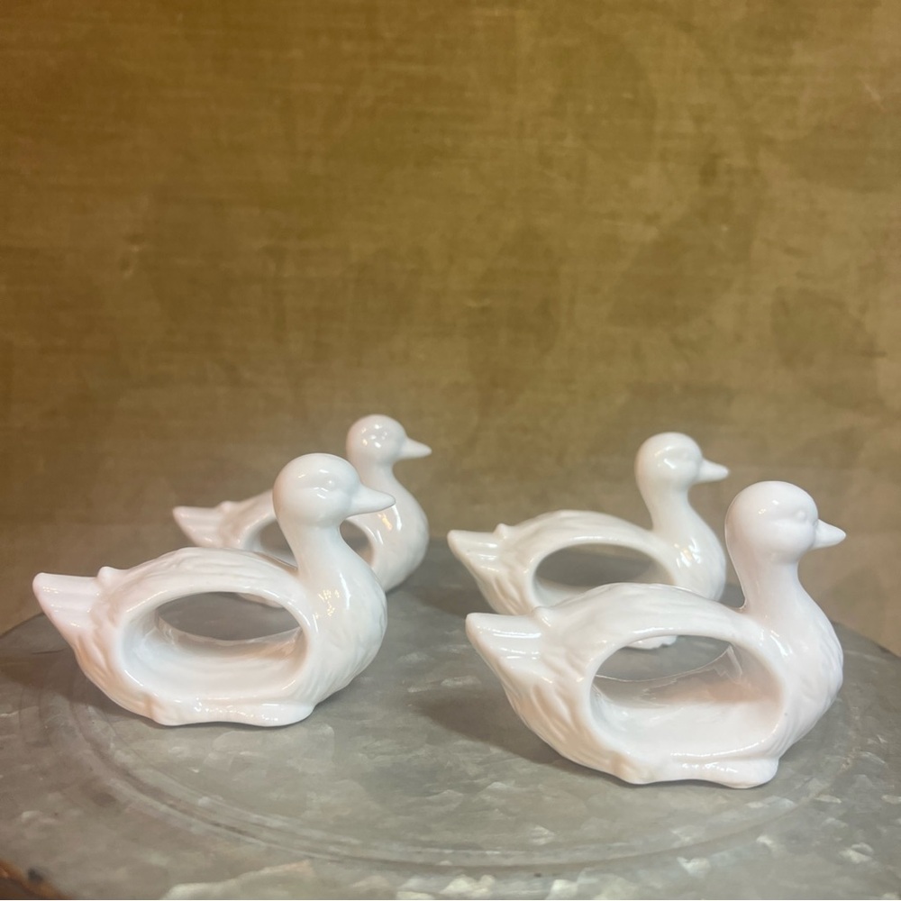 Vintage Shafford Design #2083 Duck Shape Napkin Ring Set Of 4 - Picture 2 of 11